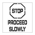 National Marker Co Plant Marking Stencil 20x20 - Stop Proceed Slowly PMS230